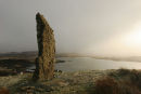 07-7834 The Duirnish Stone With Clearing Storm Clouds Above The Village of Dunvegan Isle of Skye